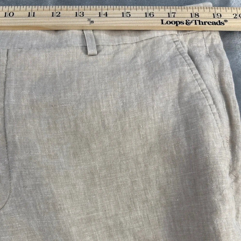 Joseph Abboud Linen Pants Mens 38x30 JOE Slim Fit Separates Tan EUC